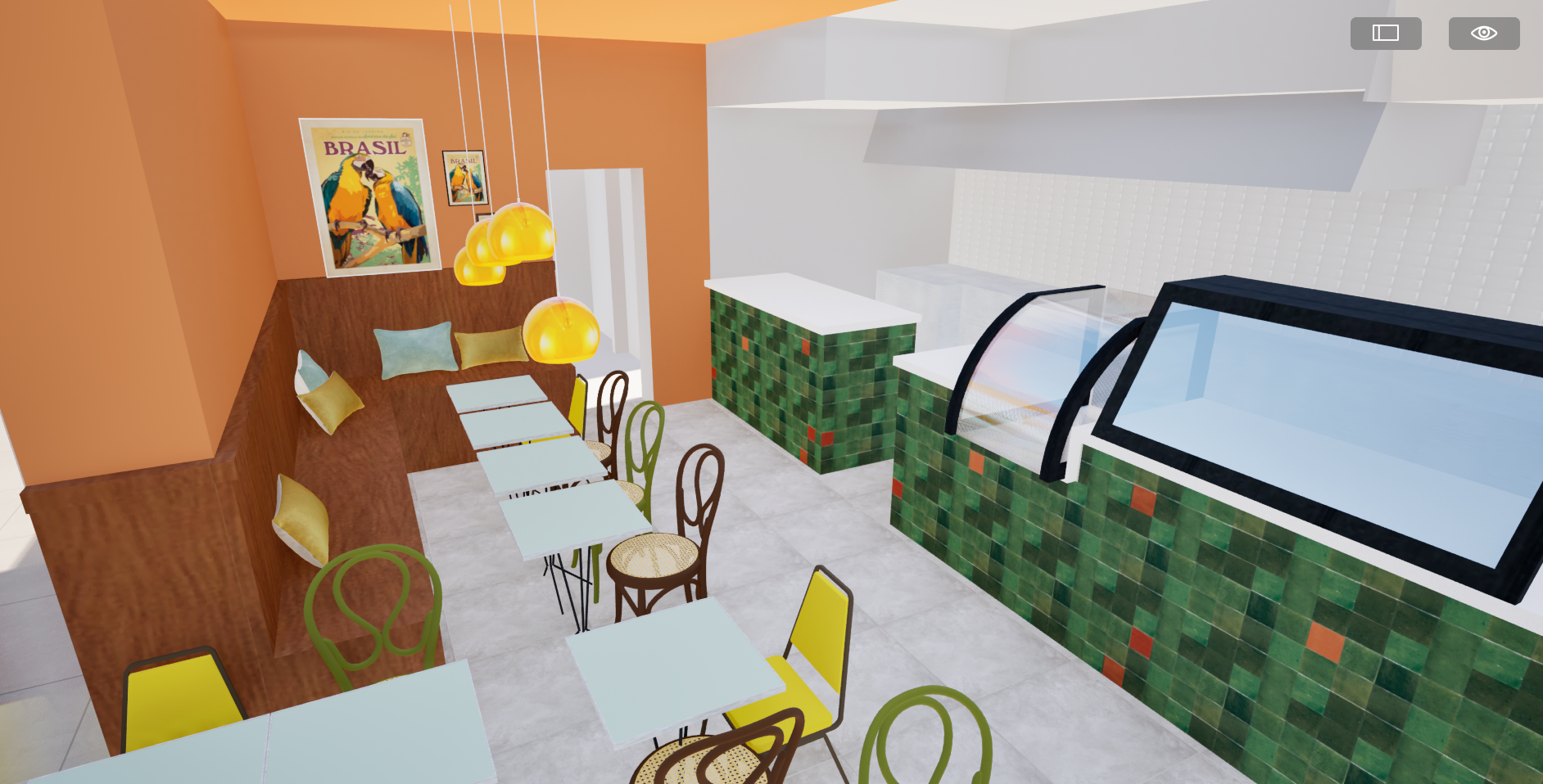 Restaurant Bow Bordeaux, ambiance salle – Vert Kaki