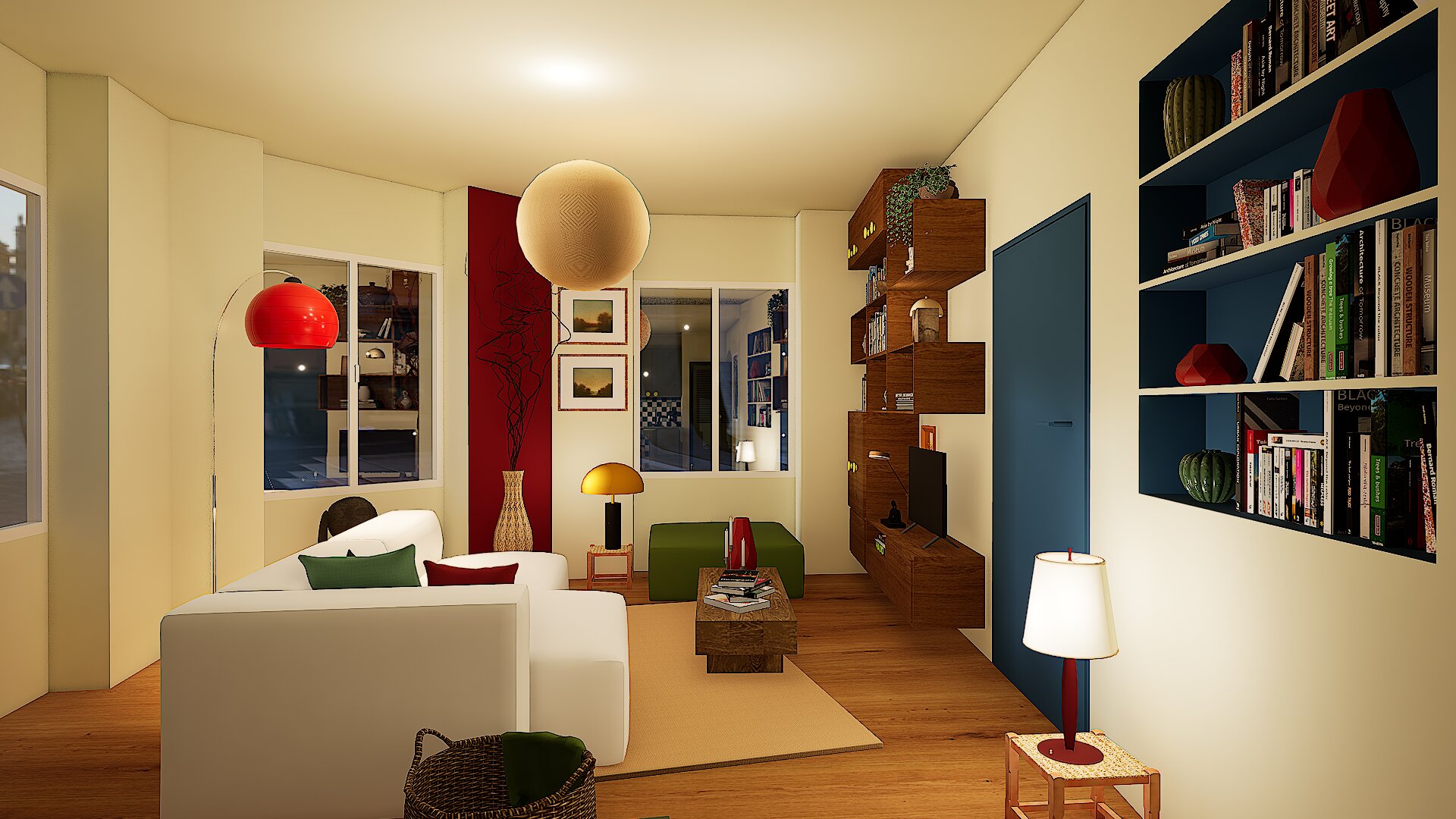 Salon appartement Créqui Lyon – Vert Kaki