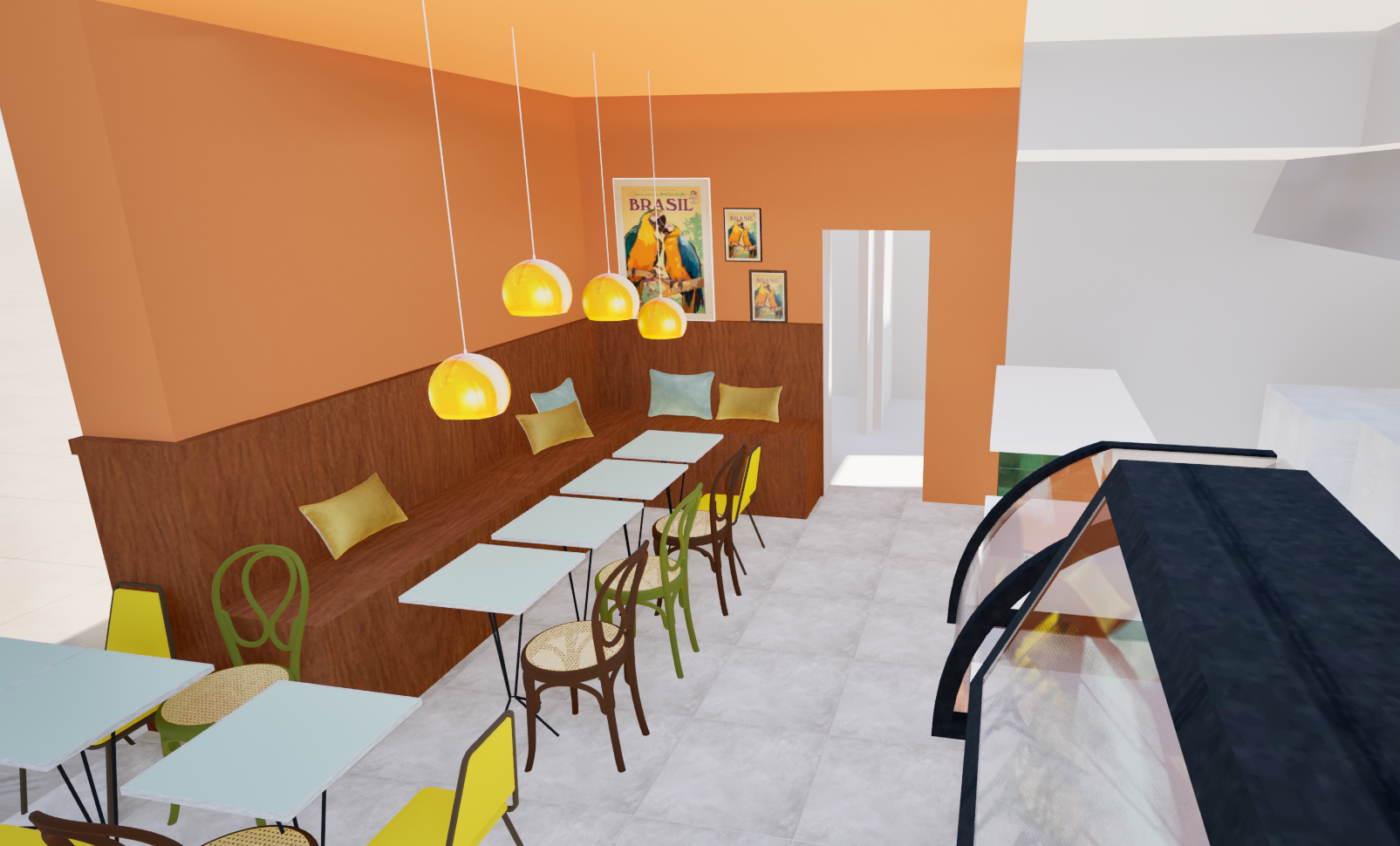 Restaurant Bow Bordeaux, détail matières – Vert Kaki