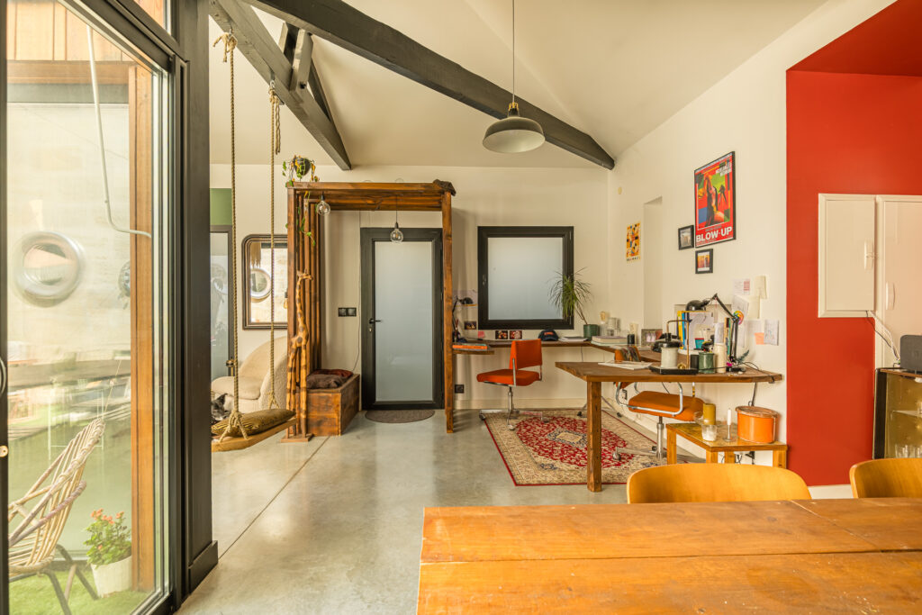 Salon appartement loft Bordeaux – Vert Kaki